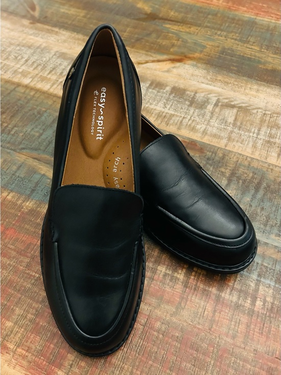 Easy Spirit Shoes - Easy Spirit Jaylin Black Leather Slip-On E-Flex Loafers Timeless, Comfort Size 8